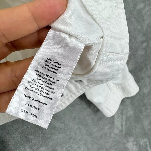 Talbots Jacket Large Denim Pockets Stretch Denim Pockets Casual Minimalist White - Picture 6 of 7